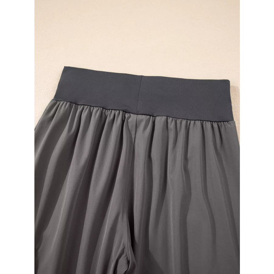 Elastic High Waist Pocketed Cargo Jogger Pants Apparel and Accessories