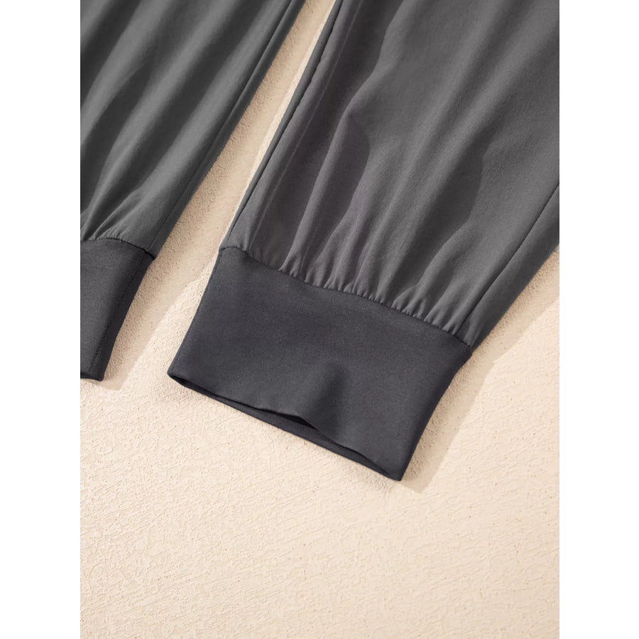 Elastic High Waist Pocketed Cargo Jogger Pants Apparel and Accessories