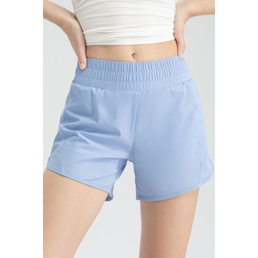 Elastic Waist Active Shorts Misty Blue / S Clothing