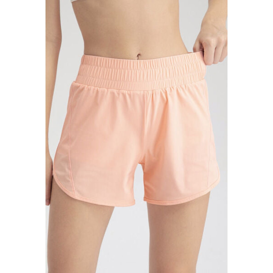 Elastic Waist Active Shorts Peach / S Clothing