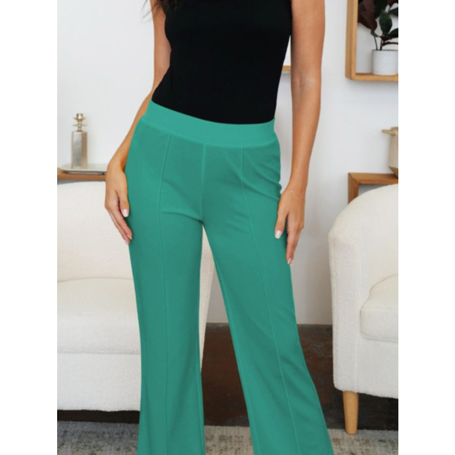 Elastic Waist Bootcut Pants Apparel and Accessories