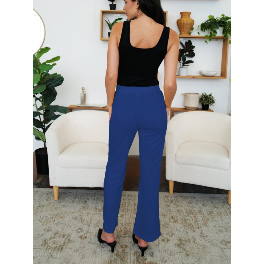 Elastic Waist Bootcut Pants Apparel and Accessories