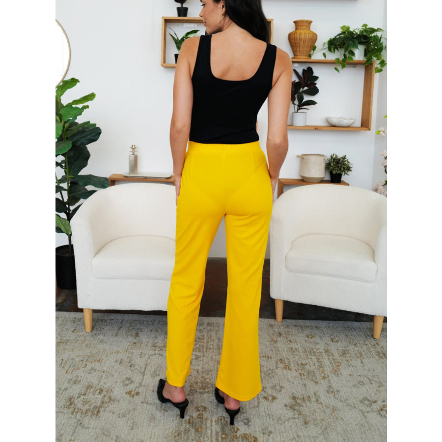 Elastic Waist Bootcut Pants Apparel and Accessories