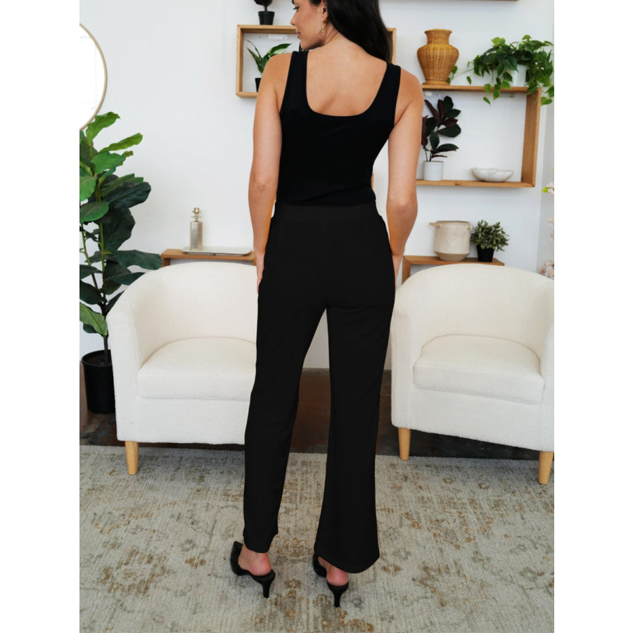 Elastic Waist Bootcut Pants Apparel and Accessories