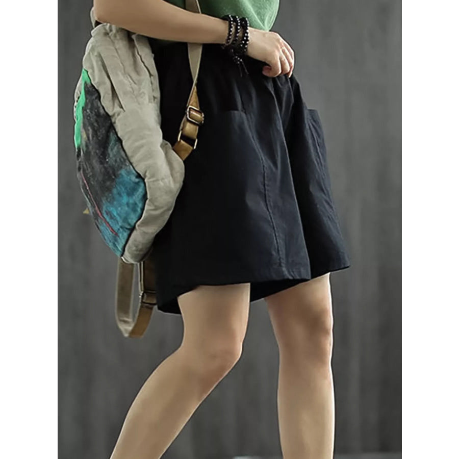 Elastic Waist Casual Shorts Apparel and Accessories
