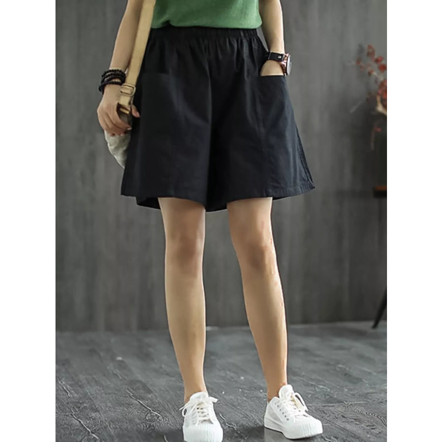 Elastic Waist Casual Shorts Apparel and Accessories