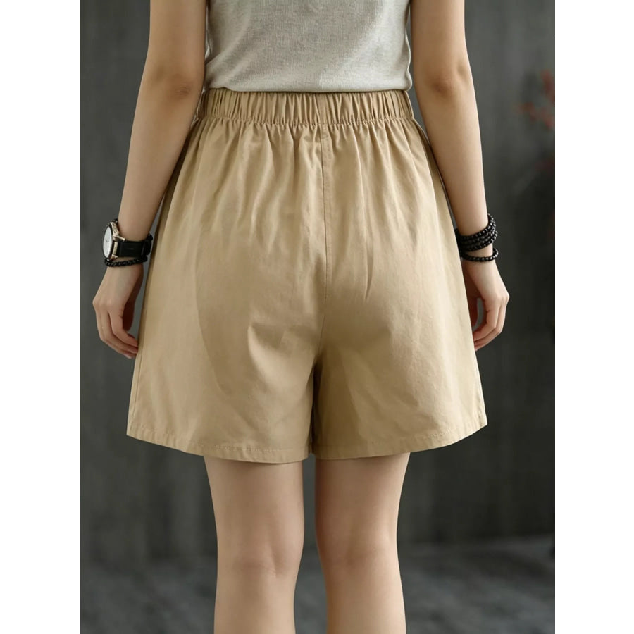 Elastic Waist Casual Shorts Apparel and Accessories