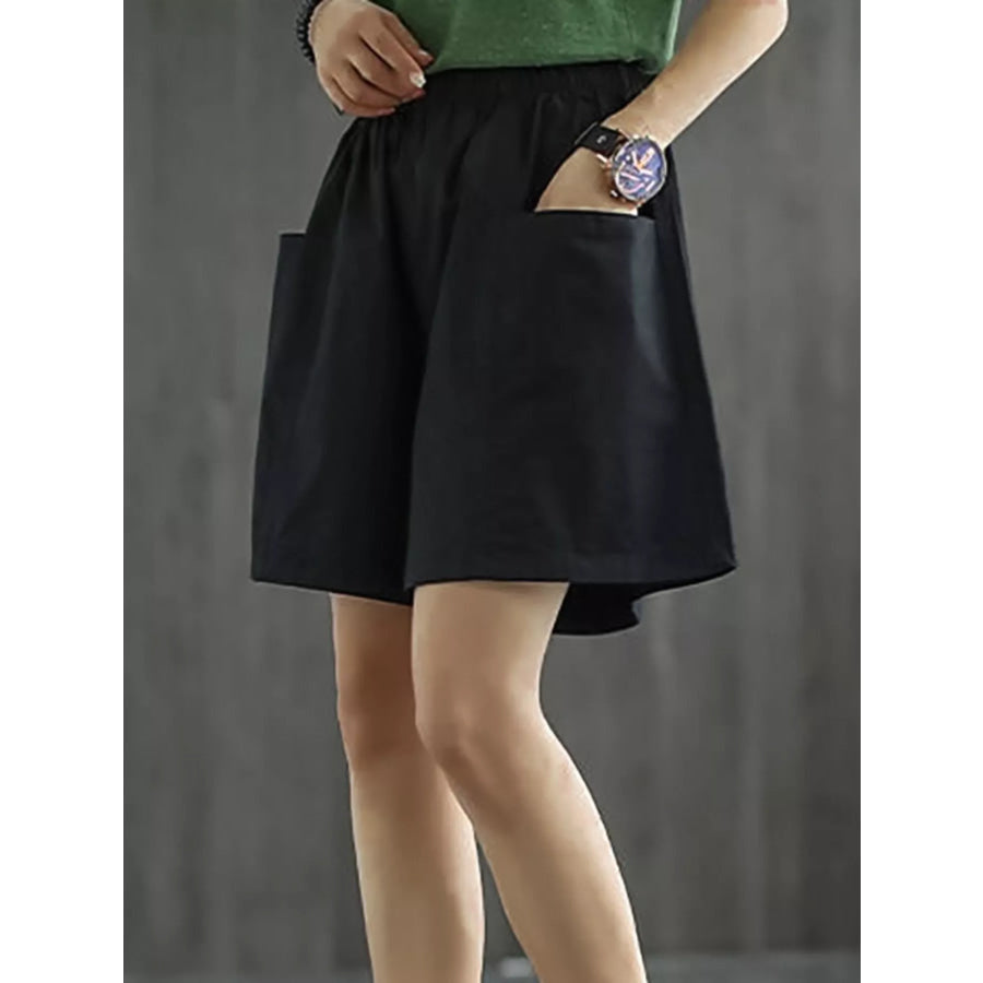 Elastic Waist Casual Shorts Apparel and Accessories