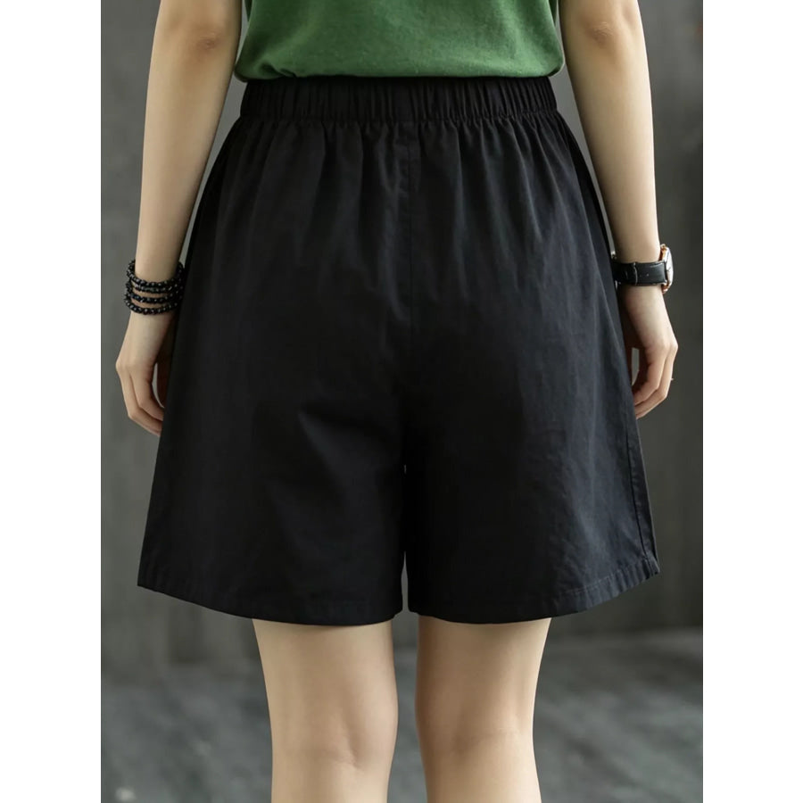 Elastic Waist Casual Shorts Apparel and Accessories