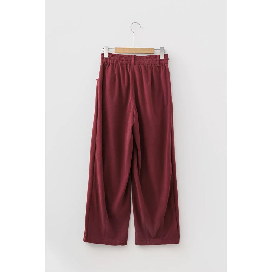 Elastic Waist Drawstring Corduroy Casual Pants Apparel and Accessories