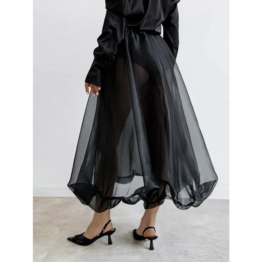 Elastic Waist Flowy Skirt Apparel and Accessories