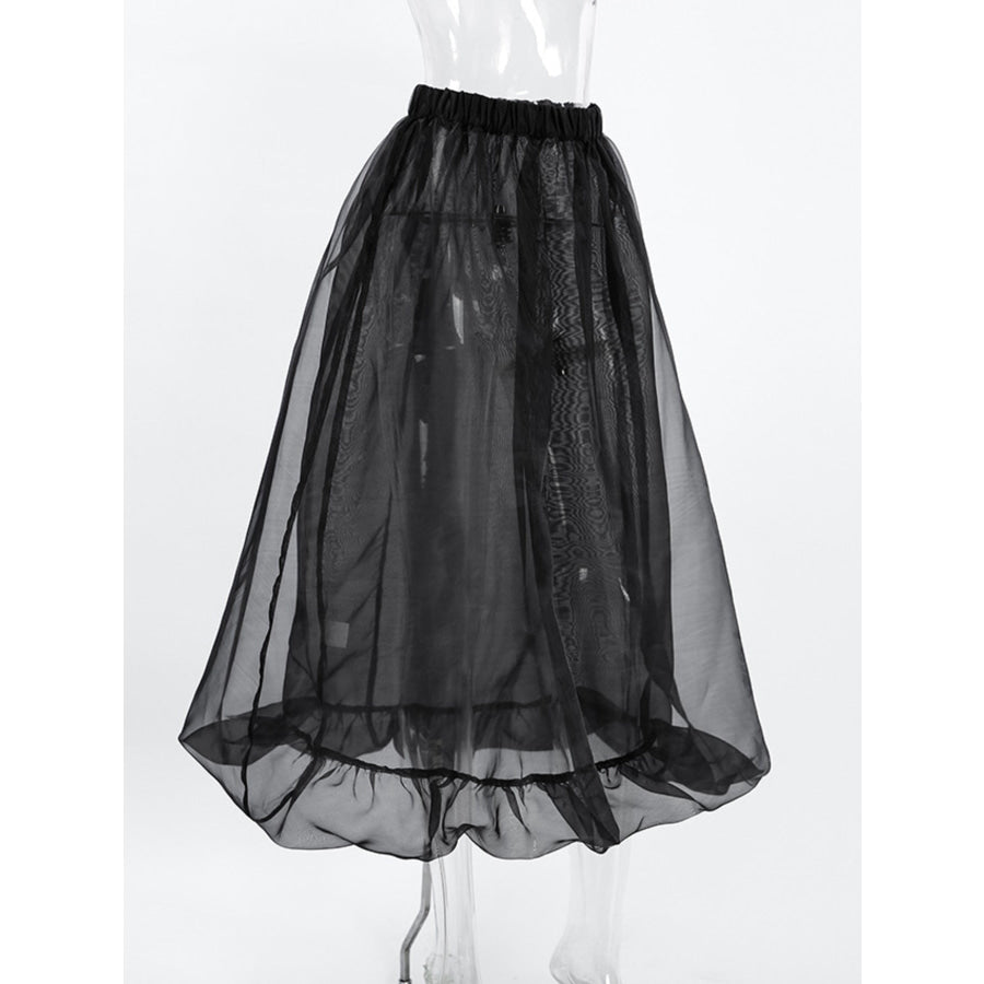 Elastic Waist Flowy Skirt Apparel and Accessories