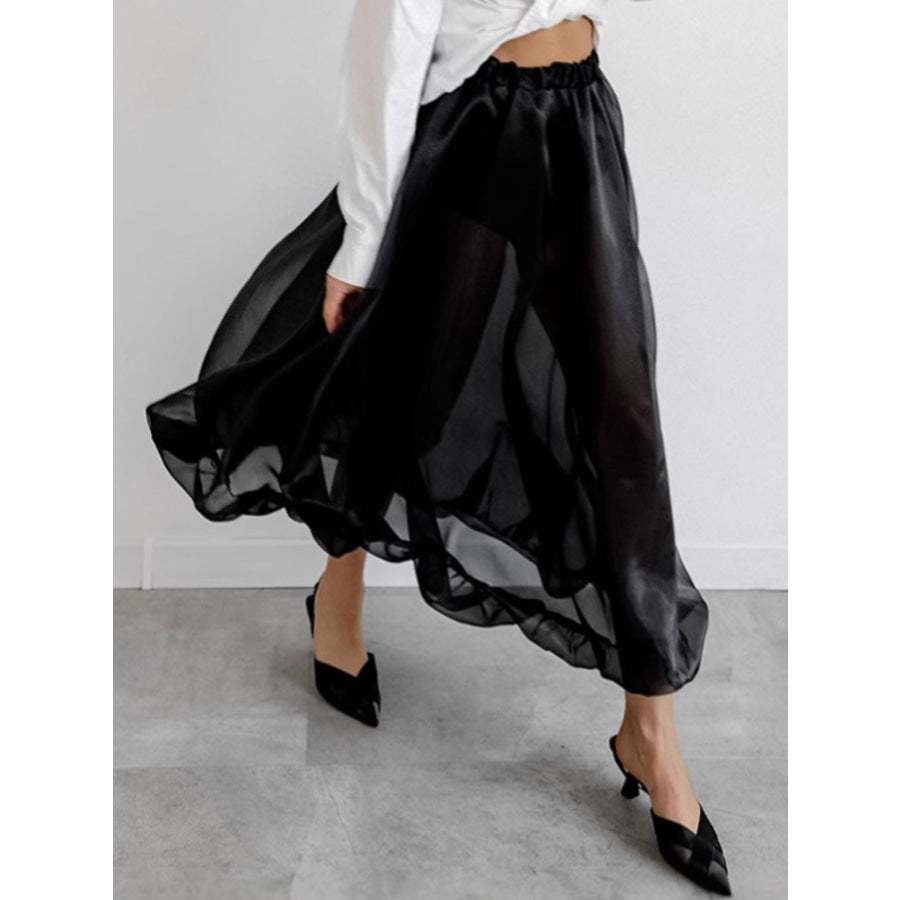 Elastic Waist Flowy Skirt Apparel and Accessories