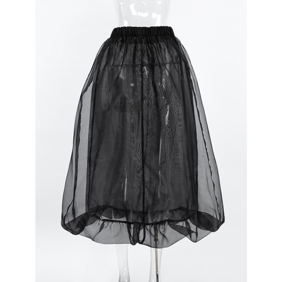 Elastic Waist Flowy Skirt Apparel and Accessories