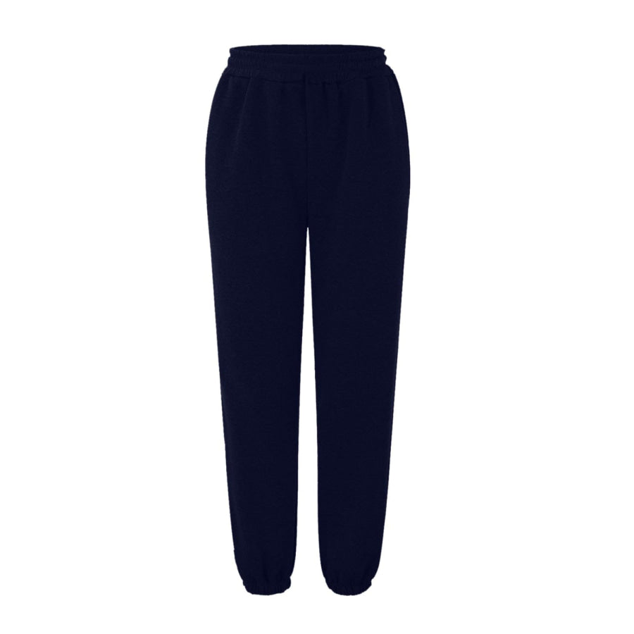 Elastic Waist Joggers with Pockets Apparel and Accessories