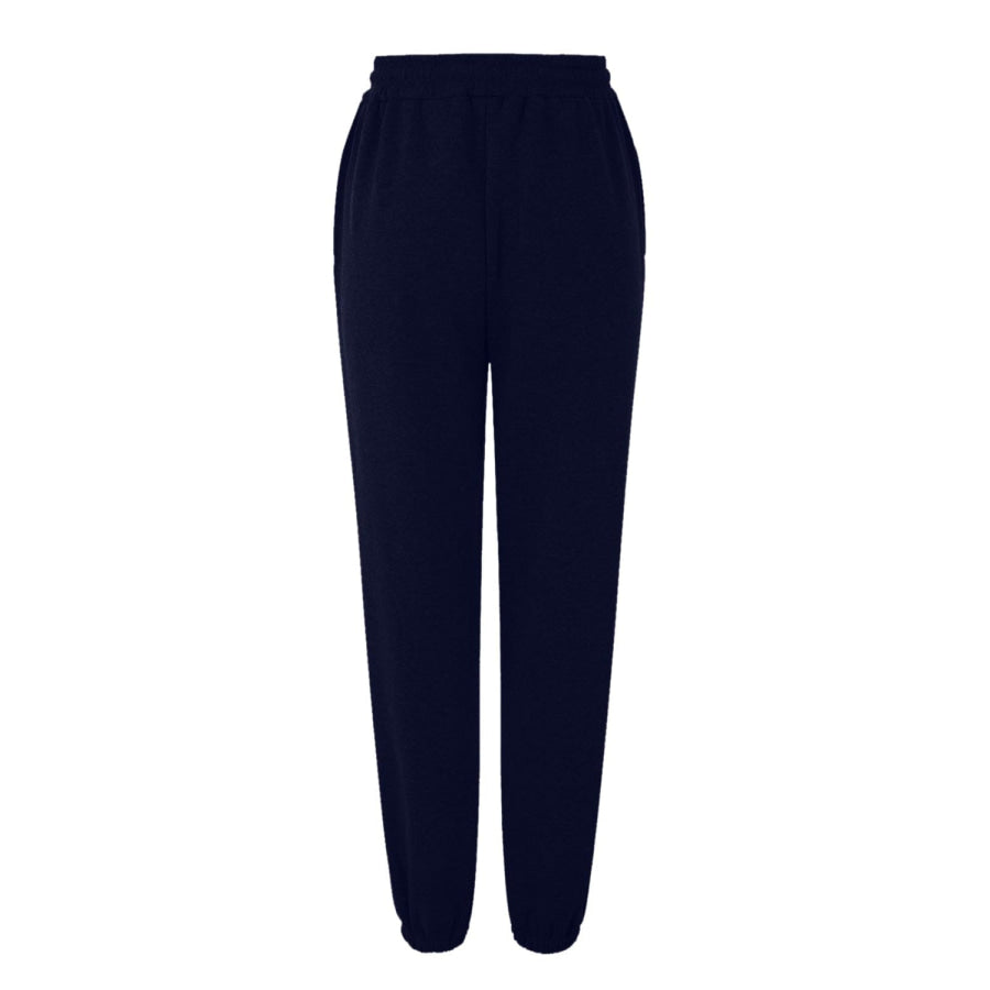 Elastic Waist Joggers with Pockets Apparel and Accessories