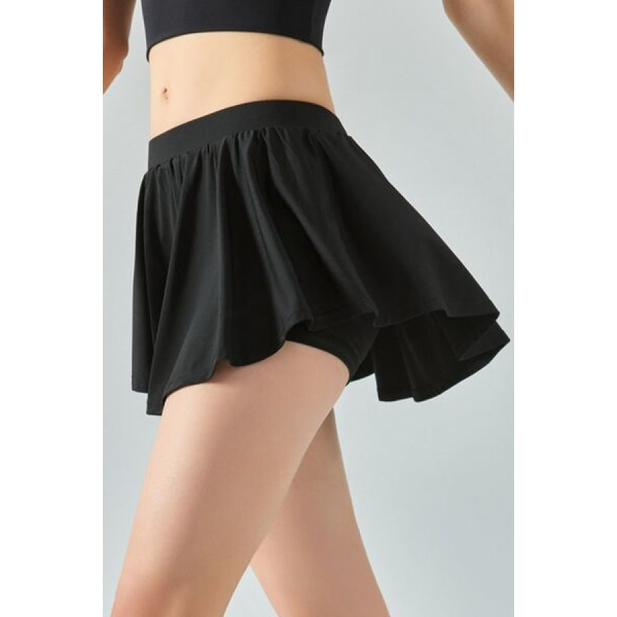 Elastic Waist Mini Active Skirt Black / S Clothing