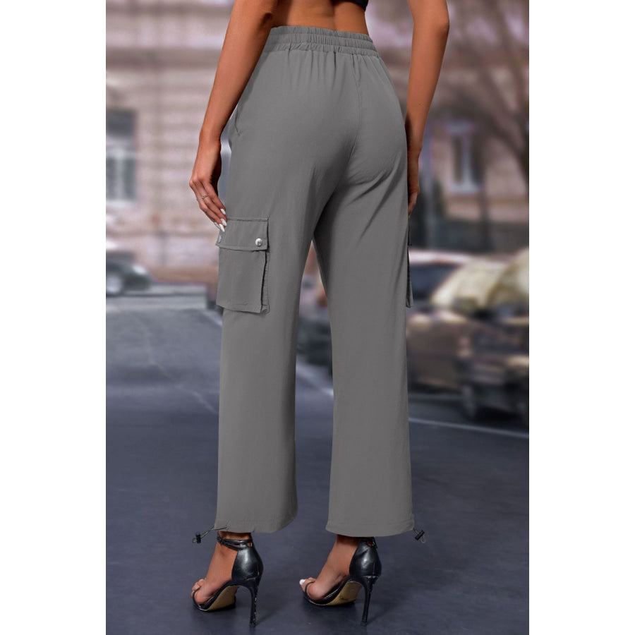 Elastic Waist Pants with Pockets Dark Gray / XS Apparel and Accessories