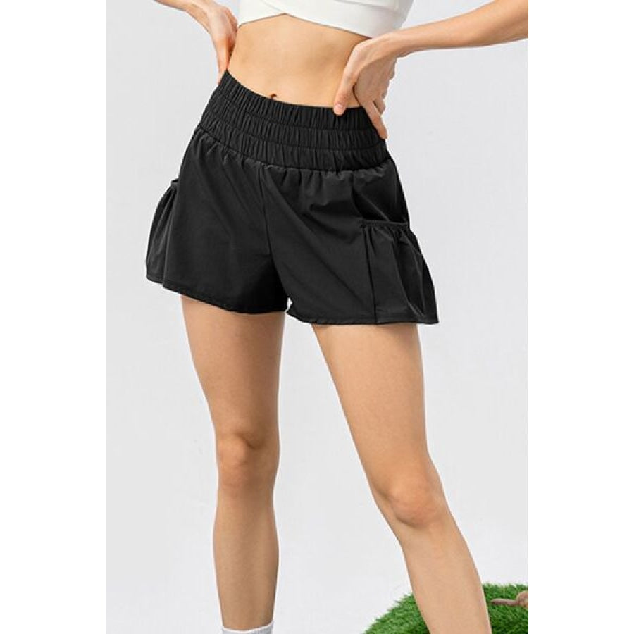 Elastic Waist Pocketed Active Shorts Clothing