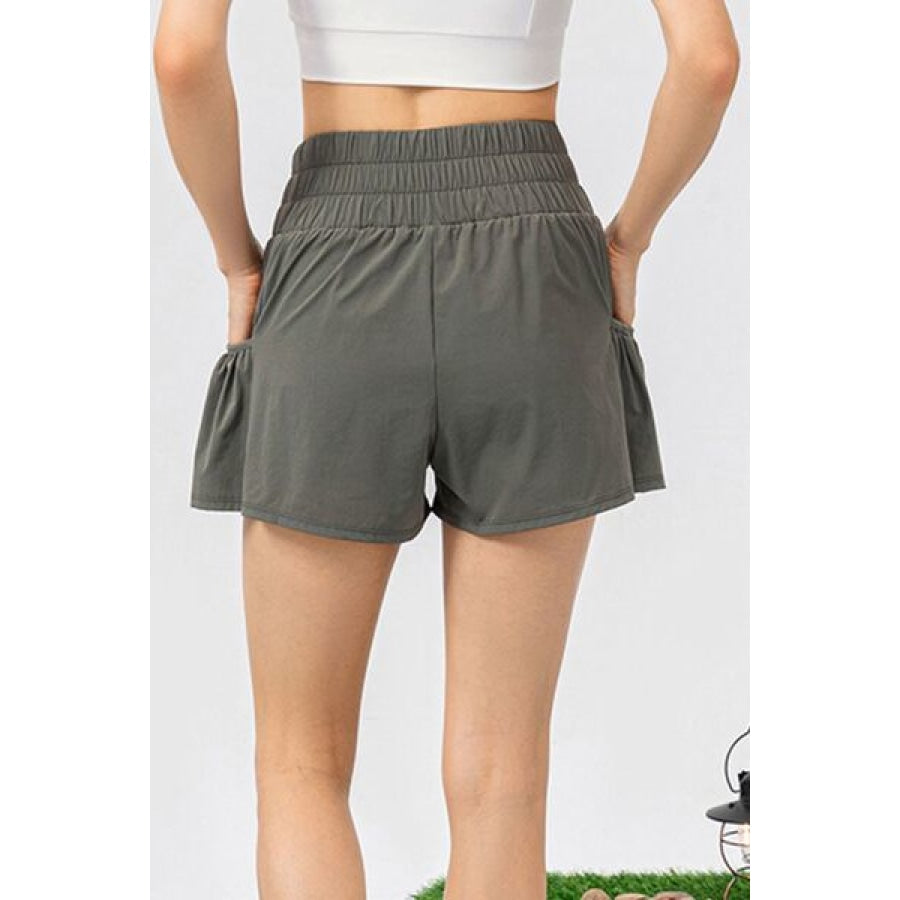 Elastic Waist Pocketed Active Shorts Clothing