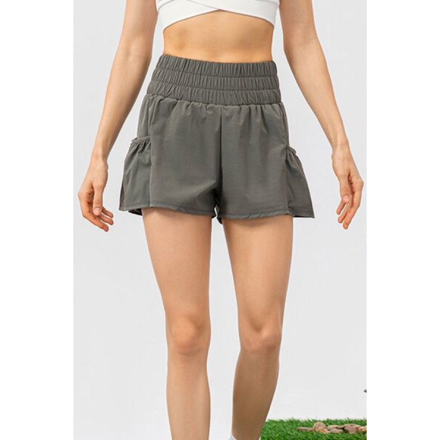 Elastic Waist Pocketed Active Shorts Clothing