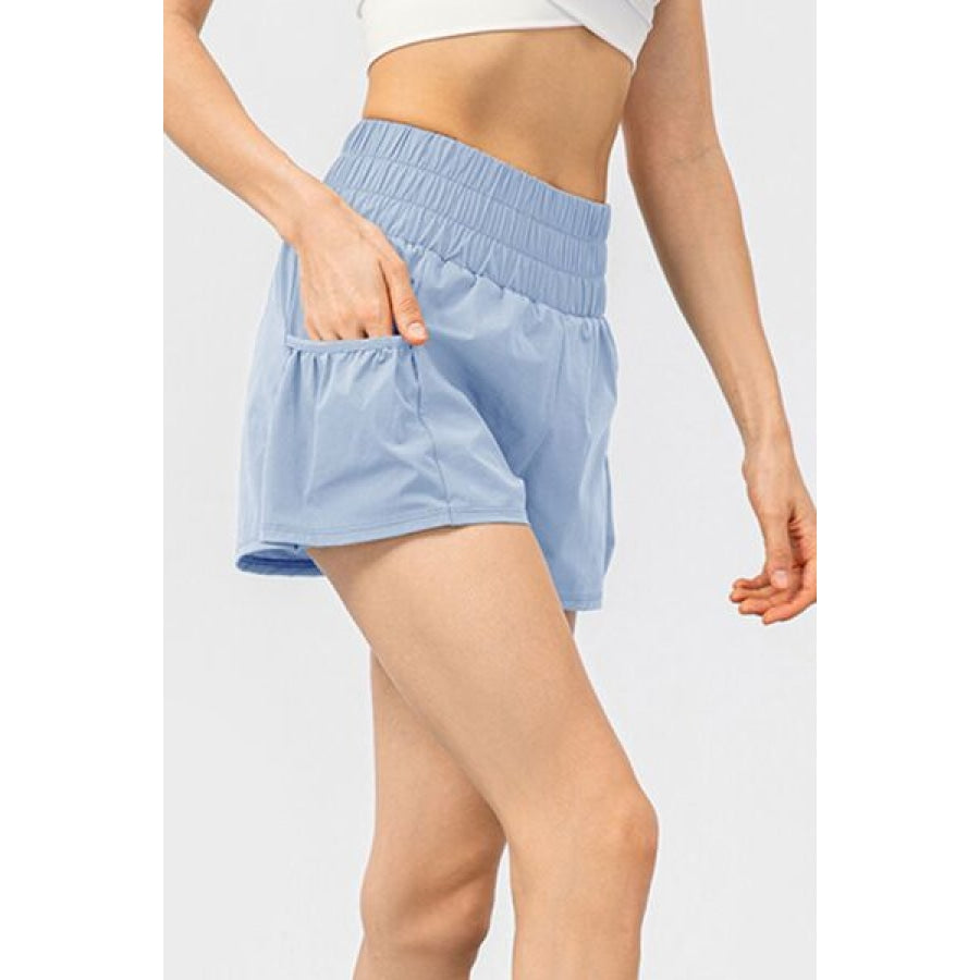 Elastic Waist Pocketed Active Shorts Clothing