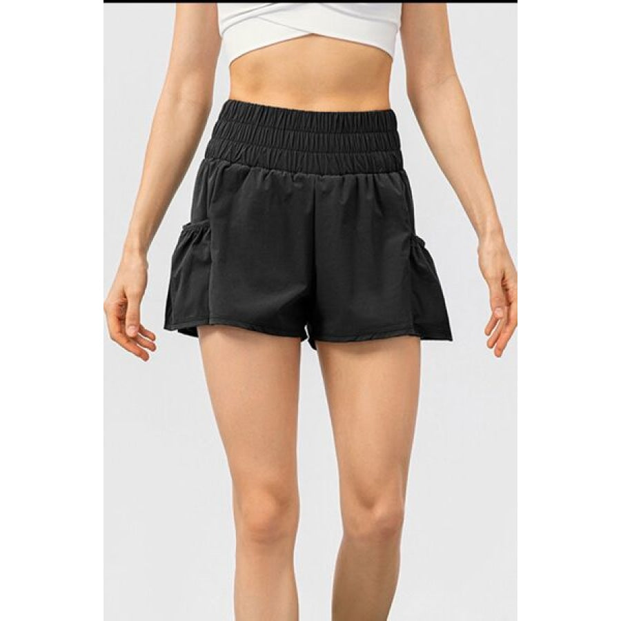 Elastic Waist Pocketed Active Shorts Clothing