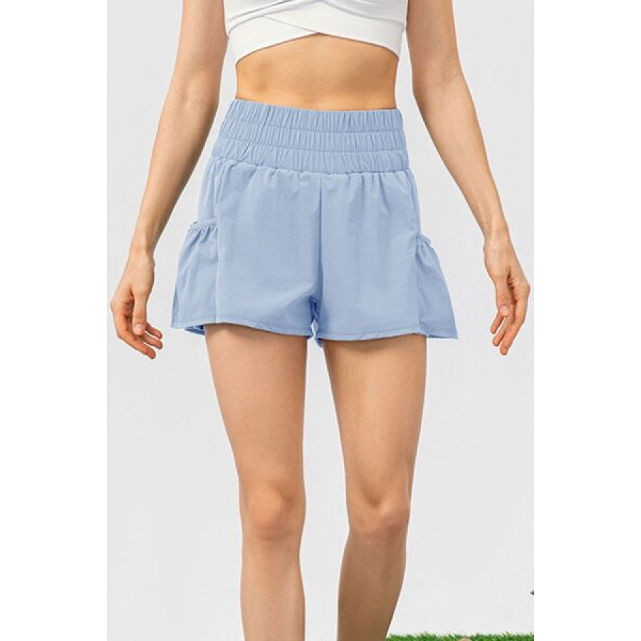 Elastic Waist Pocketed Active Shorts Clothing