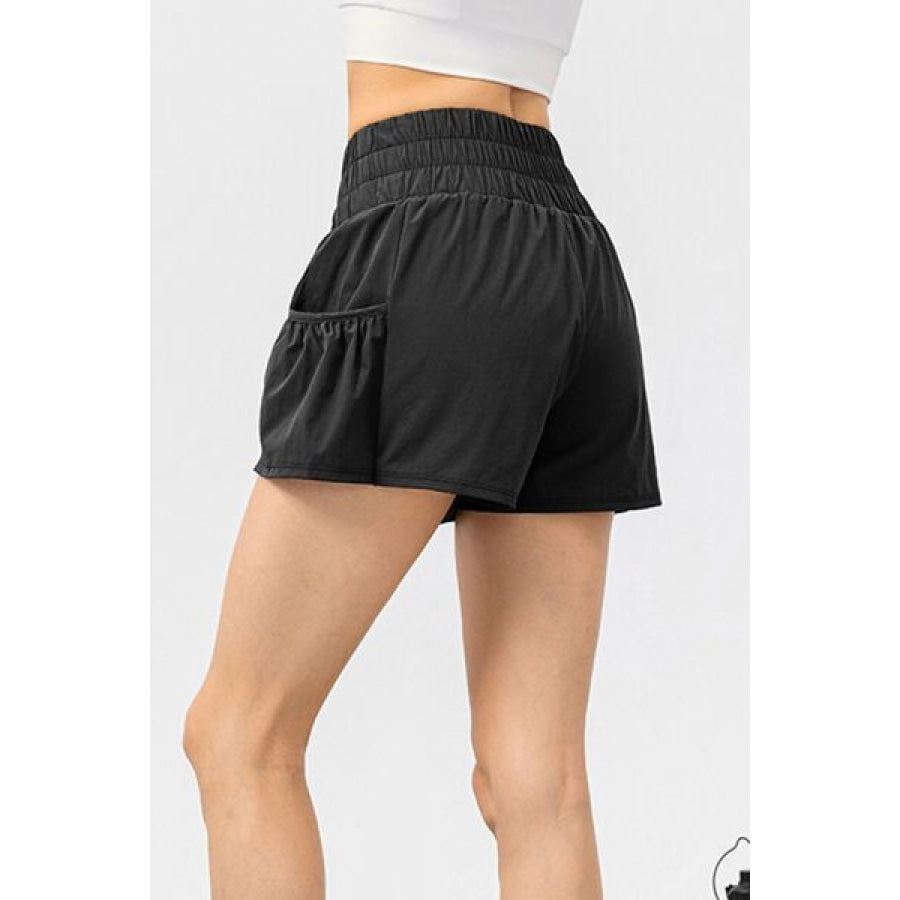 Elastic Waist Pocketed Active Shorts Clothing