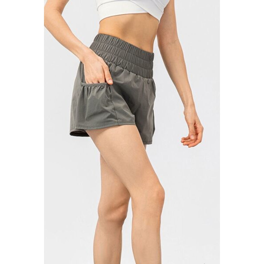 Elastic Waist Pocketed Active Shorts Clothing