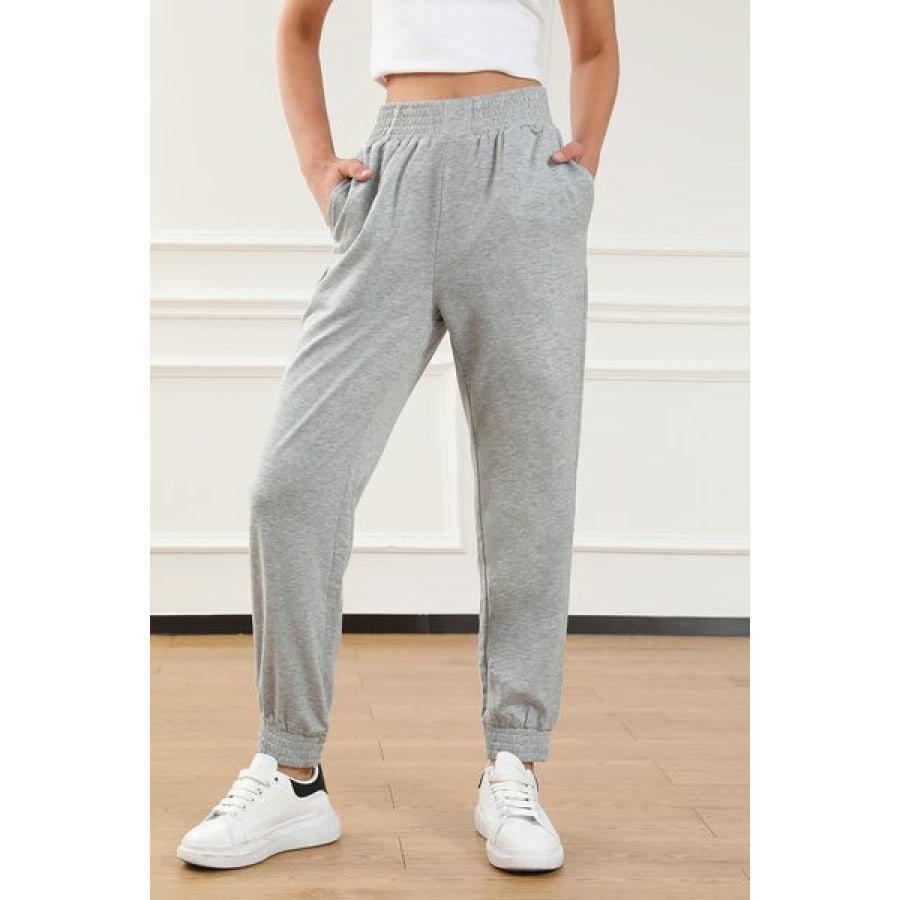 Elastic Waist Pocketed Joggers Clothing