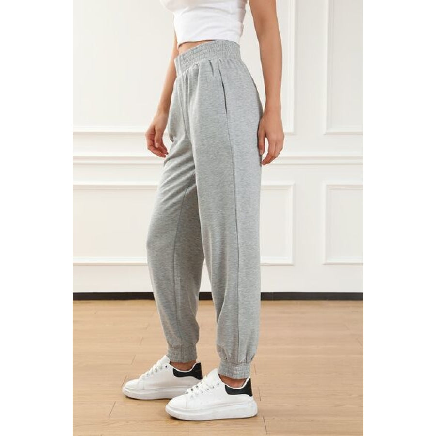 Elastic Waist Pocketed Joggers Clothing