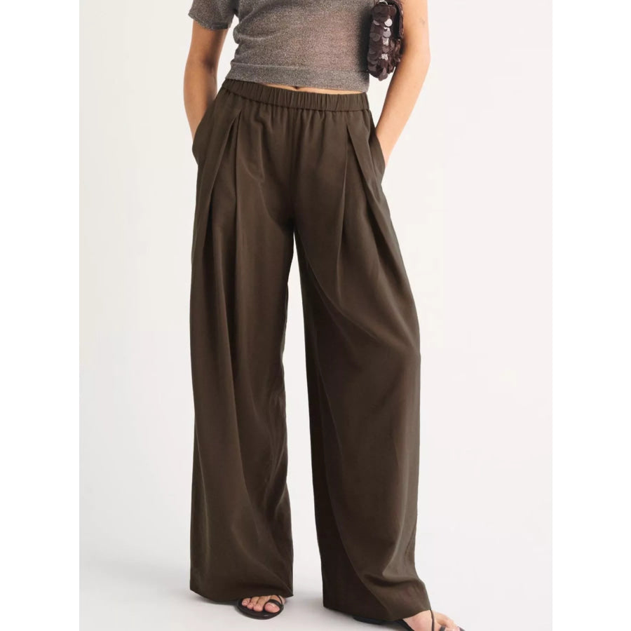 Elastic Waist Relaxed Fit Pants Apparel and Accessories