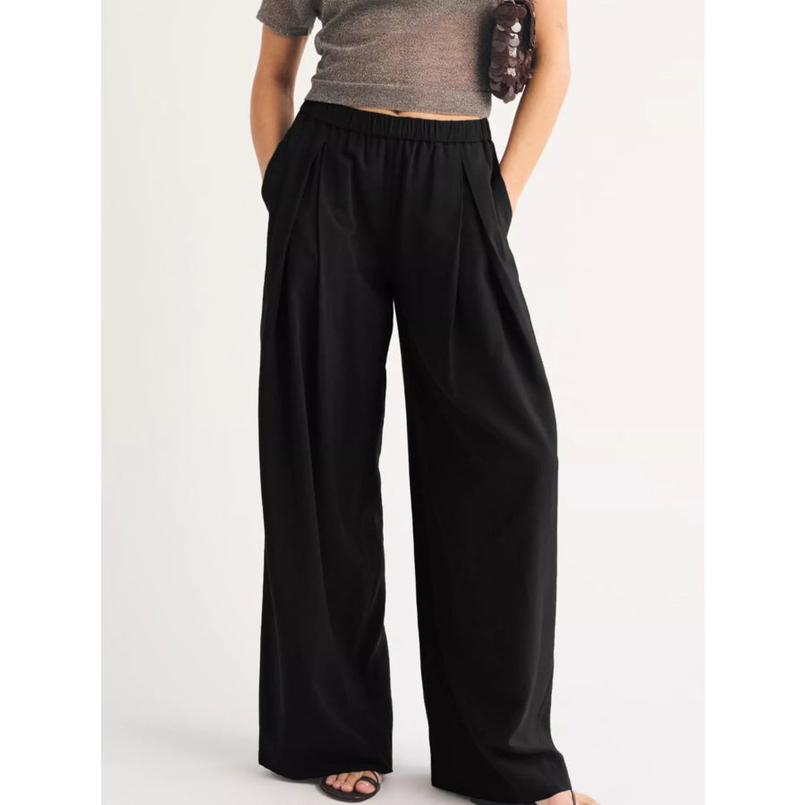 Elastic Waist Relaxed Fit Pants Apparel and Accessories