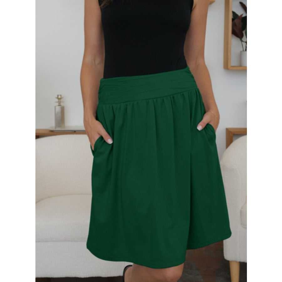 Elastic Waist Skirt with Pockets Apparel and Accessories