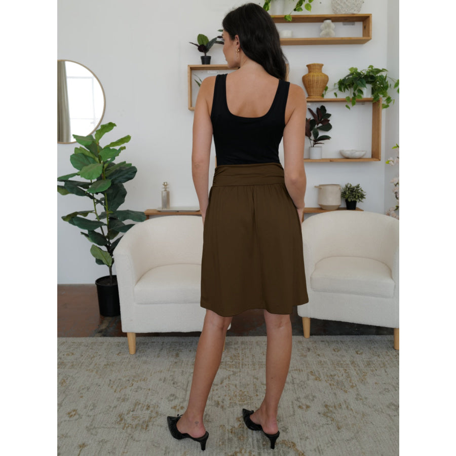 Elastic Waist Skirt with Pockets Apparel and Accessories