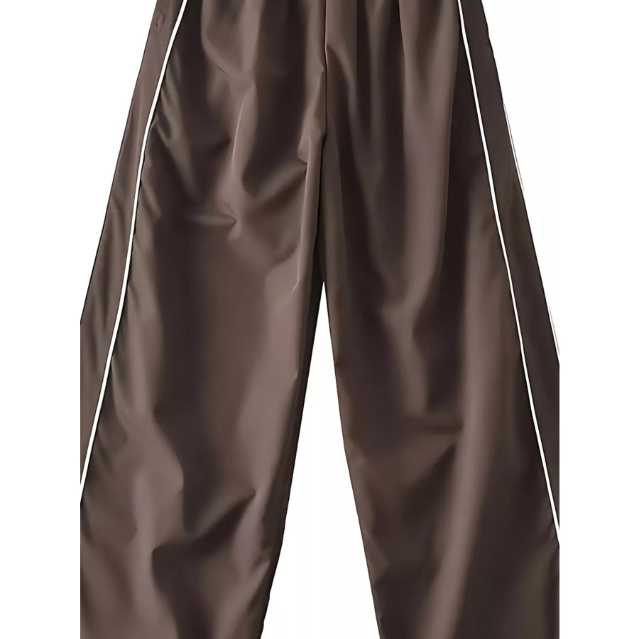 Elastic Waist Wide Leg Pants Apparel and Accessories