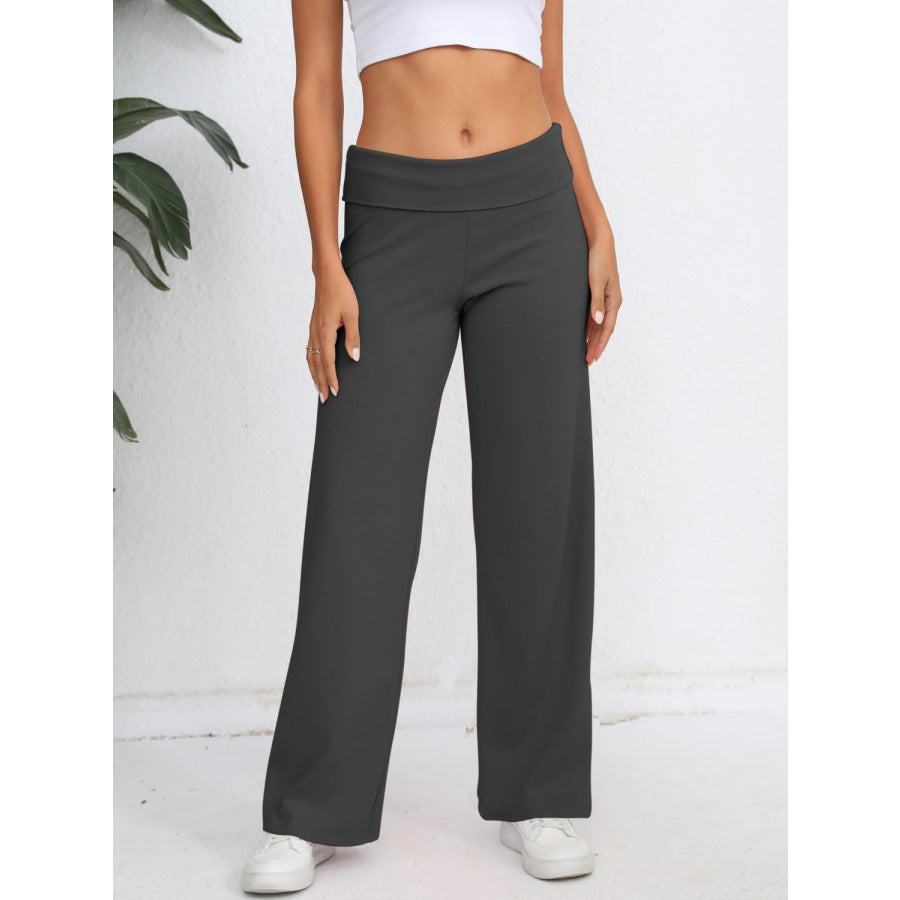 Elastic Waist Wide Leg Pants Apparel and Accessories