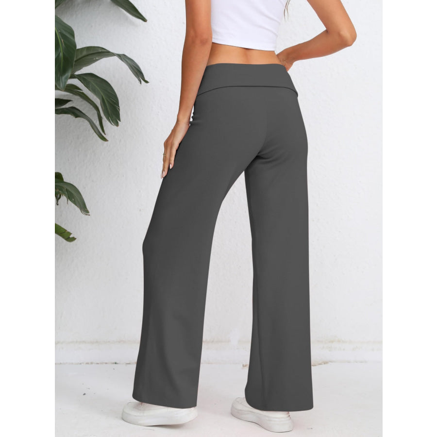 Elastic Waist Wide Leg Pants Apparel and Accessories