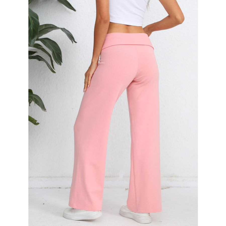 Elastic Waist Wide Leg Pants Apparel and Accessories