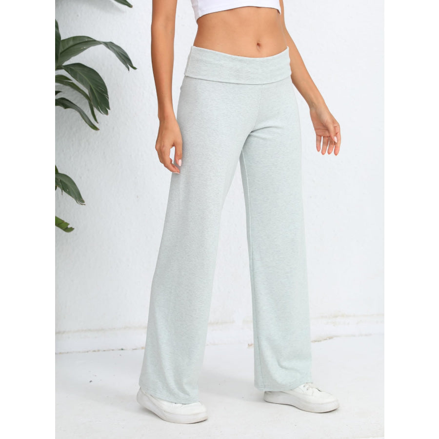 Elastic Waist Wide Leg Pants Apparel and Accessories