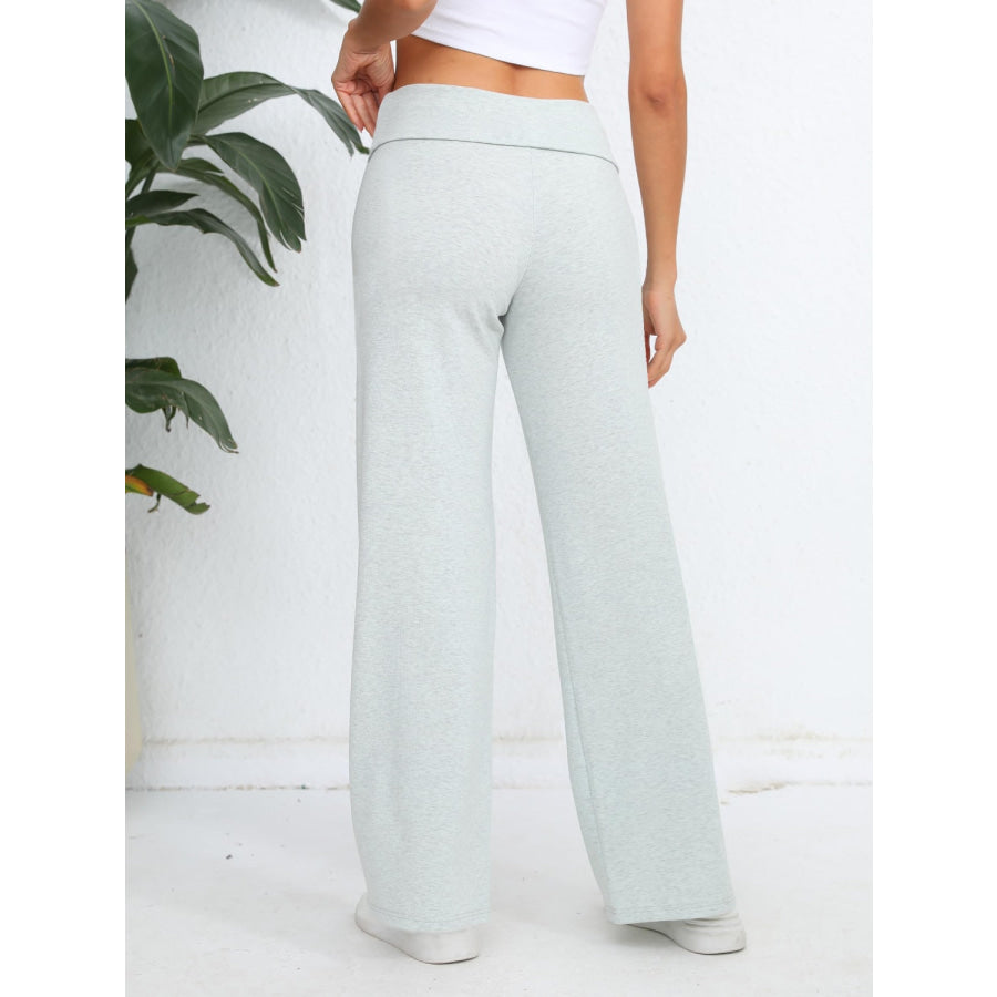 Elastic Waist Wide Leg Pants Apparel and Accessories