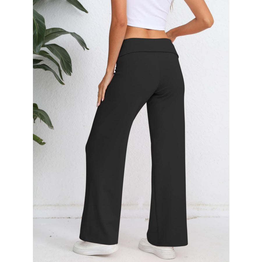 Elastic Waist Wide Leg Pants Apparel and Accessories