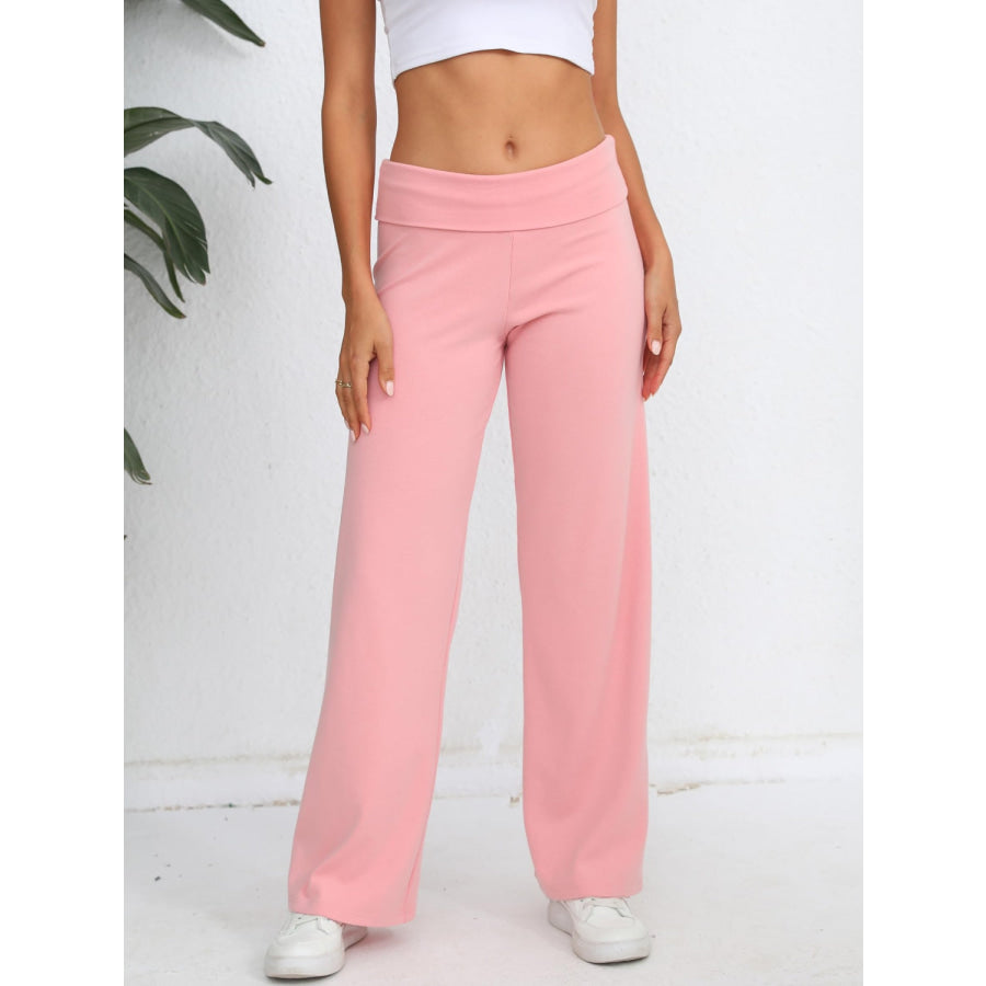 Elastic Waist Wide Leg Pants Apparel and Accessories