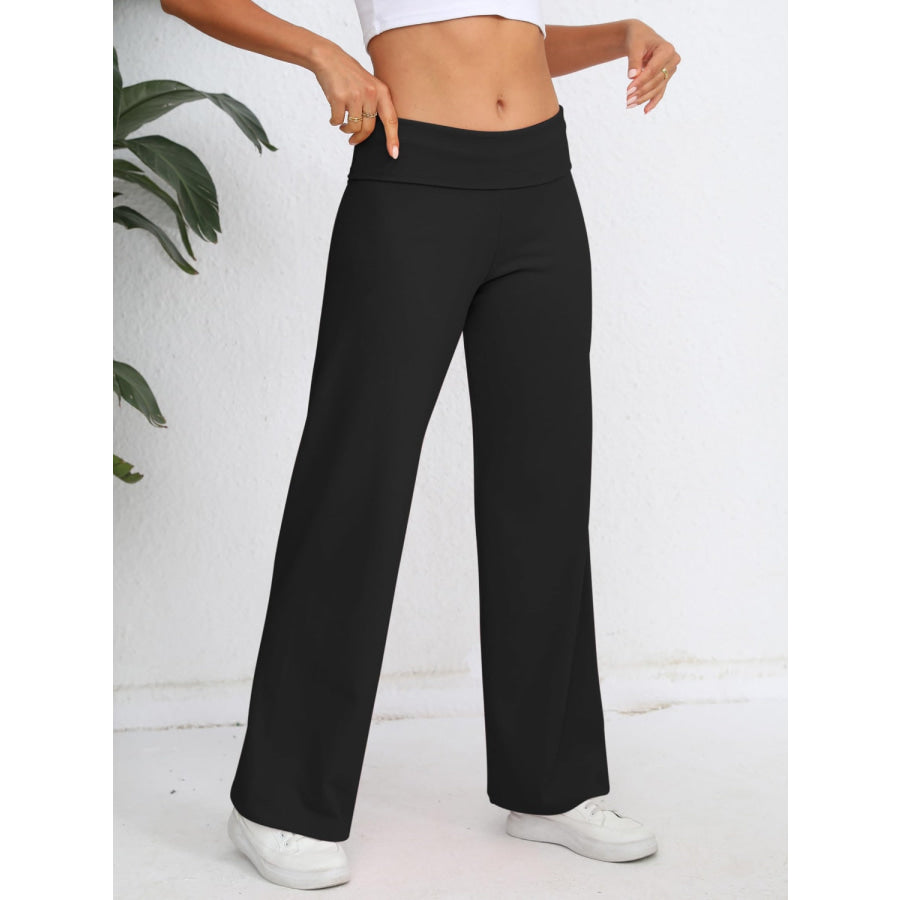 Elastic Waist Wide Leg Pants Apparel and Accessories