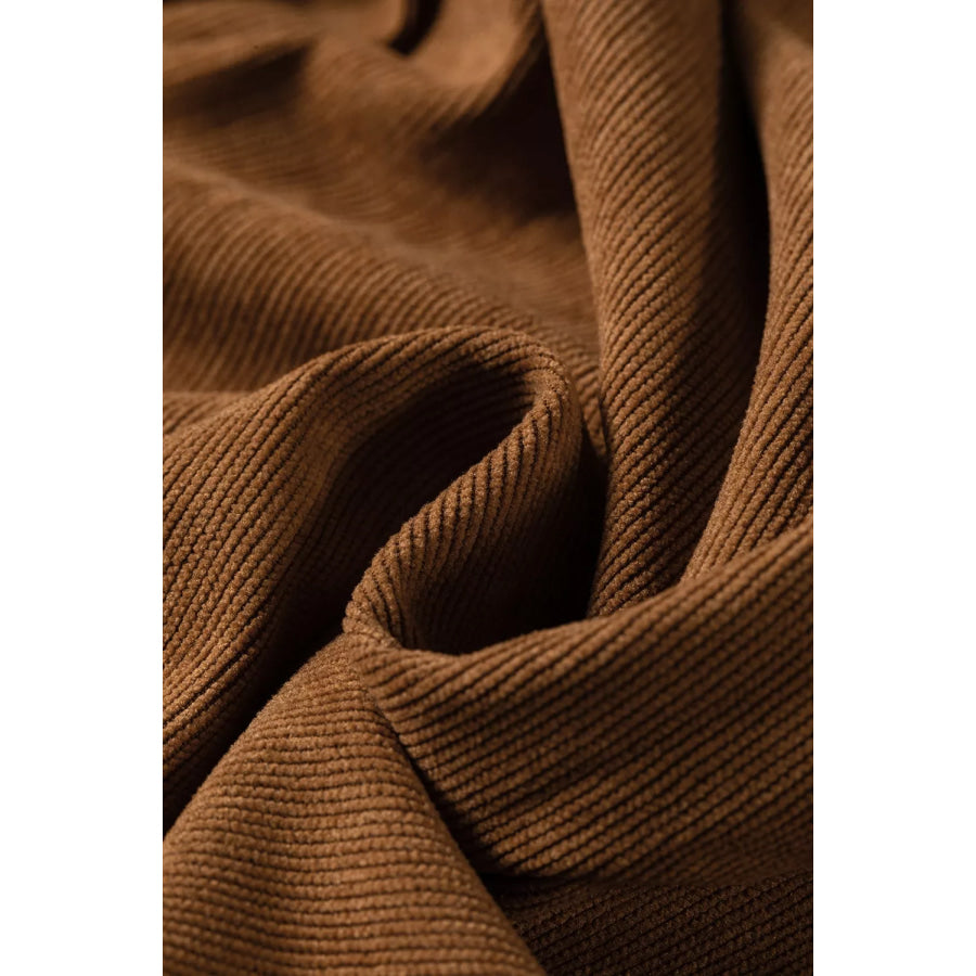Elastic Waist Wooden Button Placket Ankle Length Wide Leg Pants Apparel and Accessories