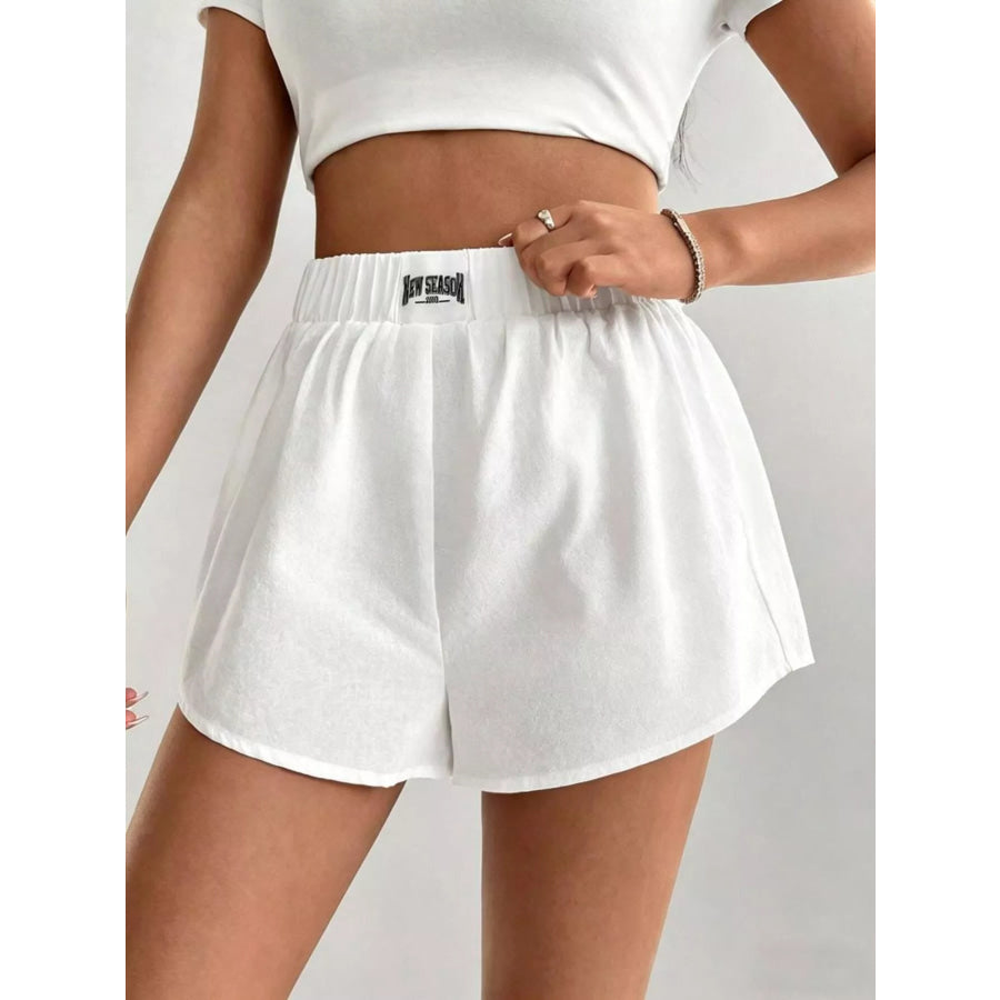 Elastic Waistband Casual Shorts White / XS Apparel and Accessories