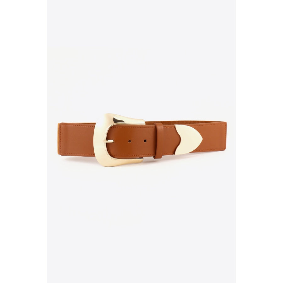 Elastic Wide PU Belt Ochre / One Size