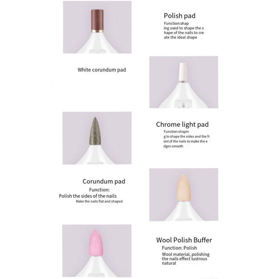 Electric Nail Buffer White / ONESIZE Apparel and Accessories