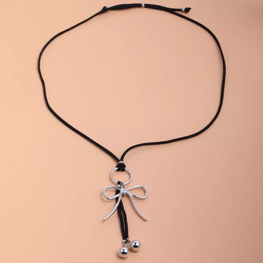 Elegant Bow Pendant Necklace Silver / onesize Apparel and Accessories